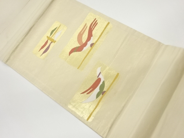 JAPANESE HIRAKI NAGOYA OBI / WOVEN BIRD